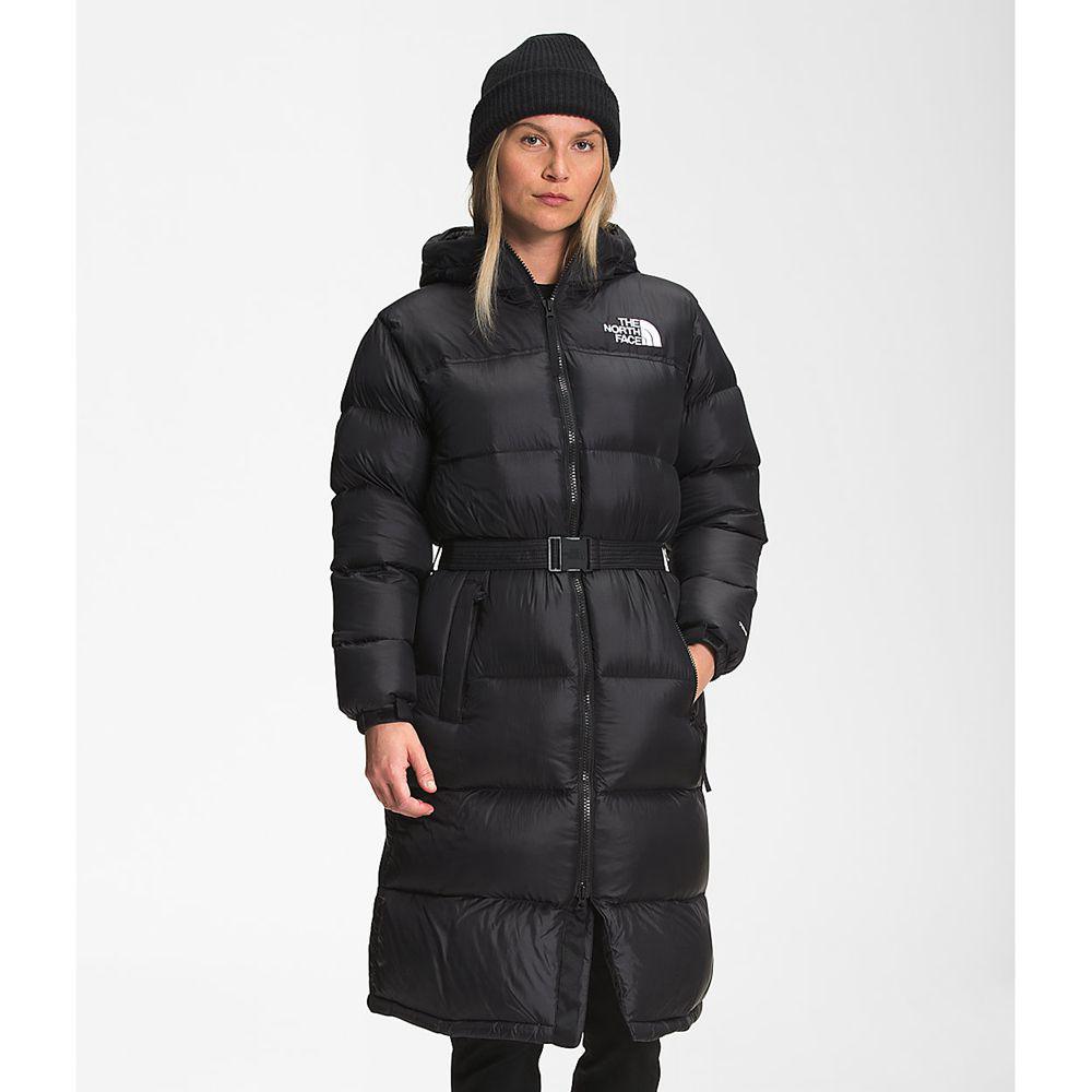 The North Face Nuptse Belted Long Γυναικεια Πανωφόρια - Μαυρα (VKBT60921)